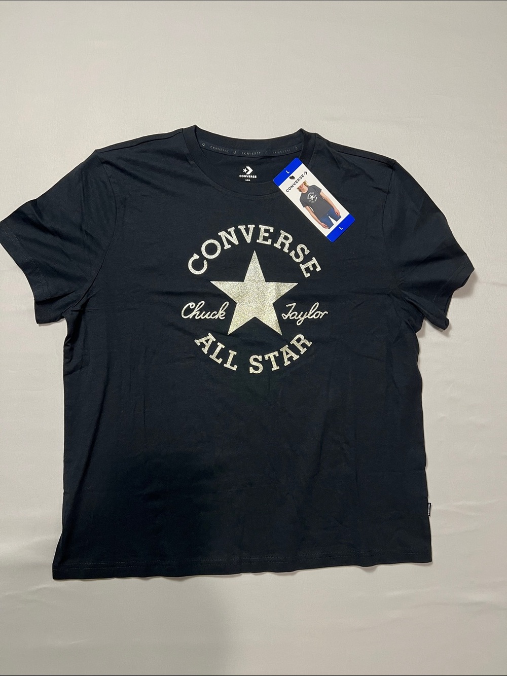 Converse Black Short Sleeve Chuck Taylor Star Graphic Tee Size L